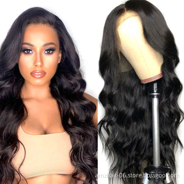 Wholesale 13X4 Body Wave Transparent Frontal Swiss Lace Front Wig 100%Human Hair Wigs For Black Women Peruvian Glueless In Stock